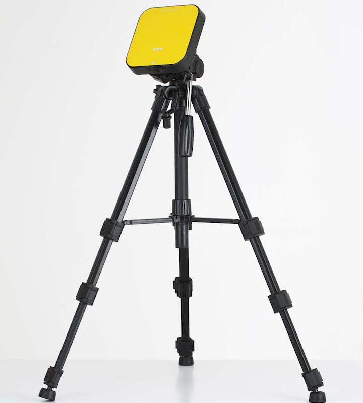 Radon test equipment mounted on a tripod